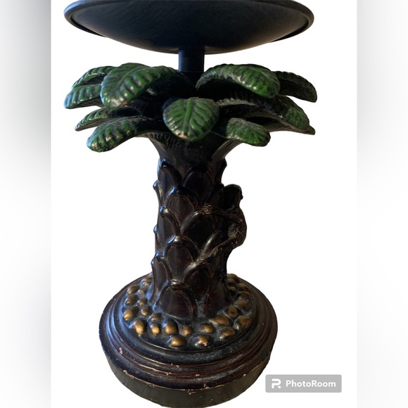 2 palm tree monkey pillar candle holders one short one tall - Picture 6 of 10